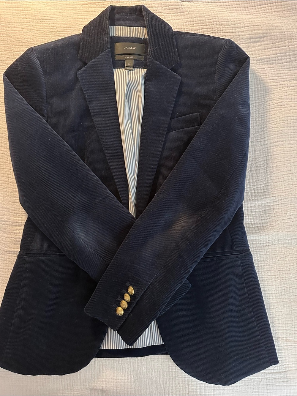 J. CREW Campbell Blazer Blue CorduroySize 00 XS